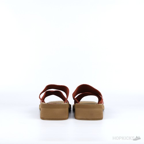 Chloe Chunky Heel Brown Strip (Premium Batch) (Slightly Miss Printed)