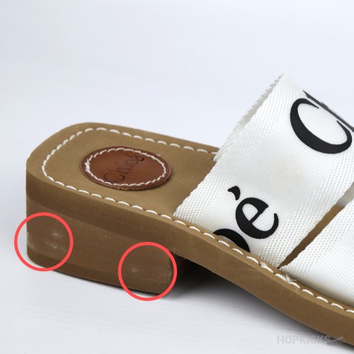 Chloe Chunky Heel White Strip (Premium Batch) (Slightly Stained)