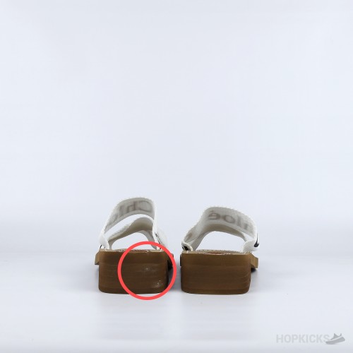 Chloe Chunky Heel White Strip (Premium Batch) (Slightly Stained)