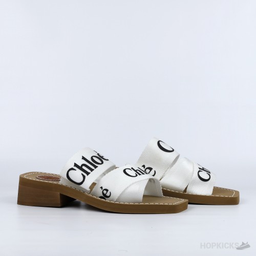 Chloe Chunky Heel White Strip (Premium Batch) (Slightly Stained)