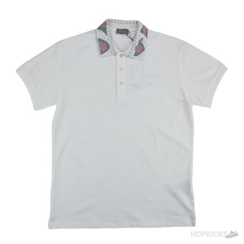 DIOR Men Pattern Polo Shirt White (Dot Perfect)