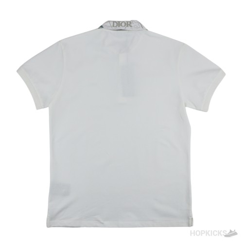 DIOR Men Pattern Polo Shirt White (Dot Perfect)
