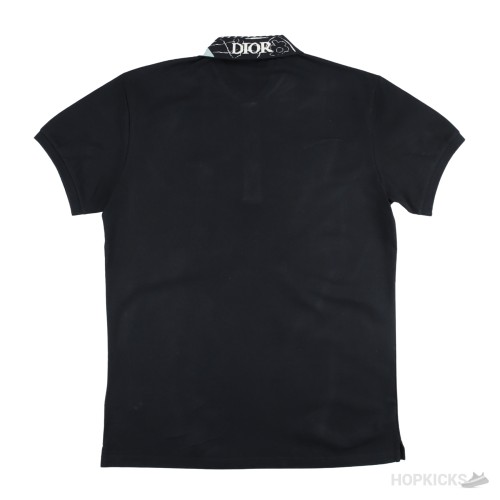 DIOR Men Pattern Polo Shirt Black (Dot Perfect)