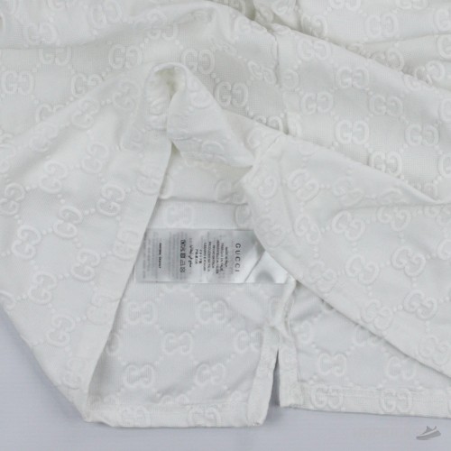 GG Stretch White Cotton Polo Shirt (Dot Perfect)