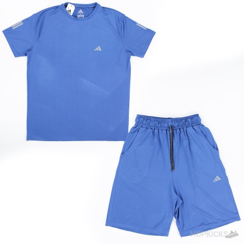 Adidas Blue Dry-Fit Shirt & Shorts Set