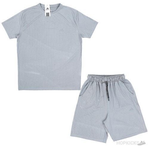 Adidas Grey Dry-Fit Shirt and Shorts Set