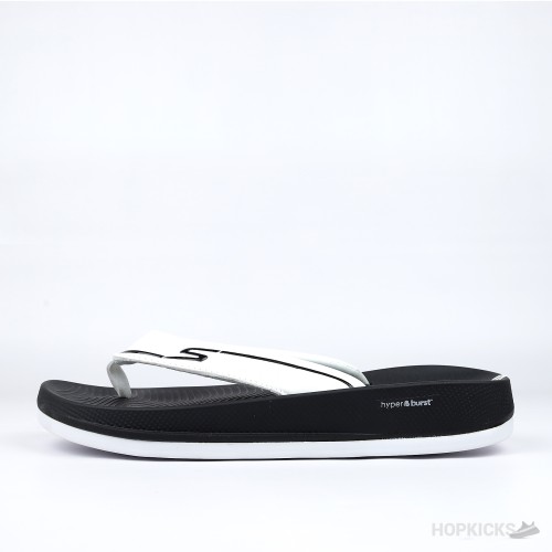 Skechers Hyper Burst Flip Flop Black White