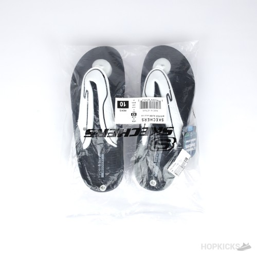 Skechers Hyper Burst Flip Flop Black White