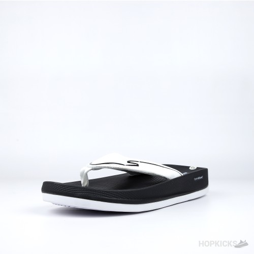 Skechers Hyper Burst Flip Flop Black White