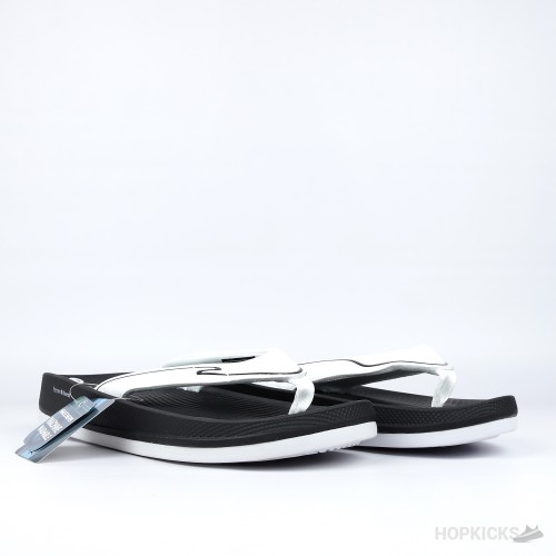 Skechers Hyper Burst Flip Flop Black White