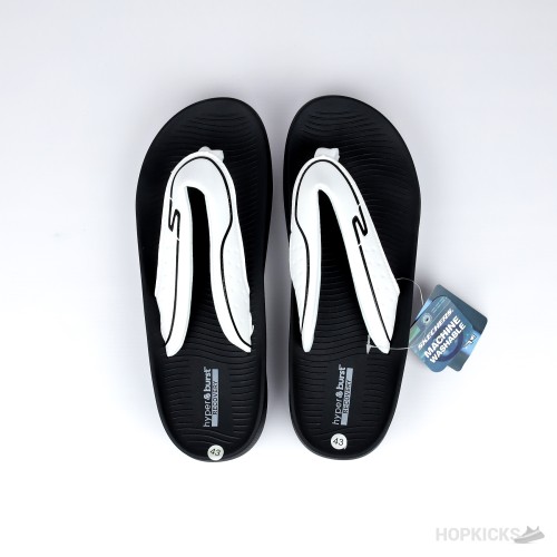 Skechers Hyper Burst Flip Flop Black White