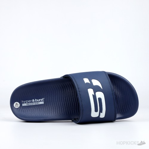 Skechers Hyper Burst Memory Foam Slide Blue