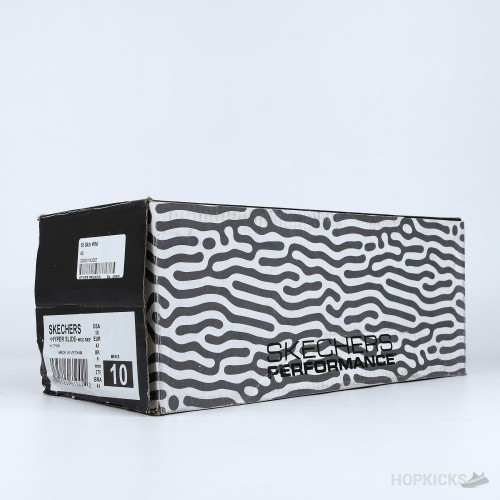 Skechers Hyper Burst Memory Foam Slide Black White