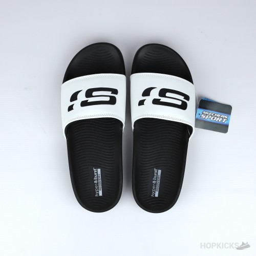 Skechers Hyper Burst Memory Foam Slide Black White
