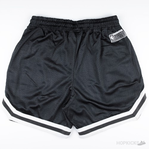 Brooklyn Nets White and Black Strip NBA Shorts | Original Product