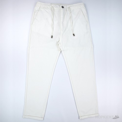 Zara Relaxed Fit Linen Pants (White)
