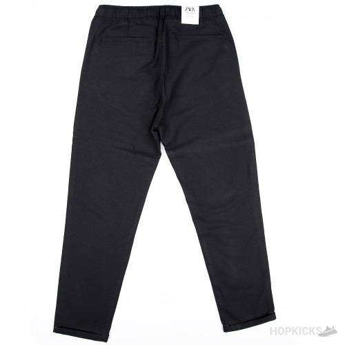 Zara Relaxed Fit Linen Pants (Black)