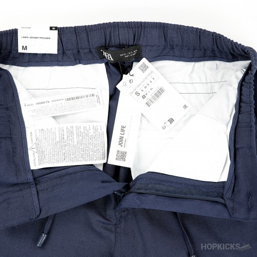 Zara Relaxed Fit Linen Pants (Blue)