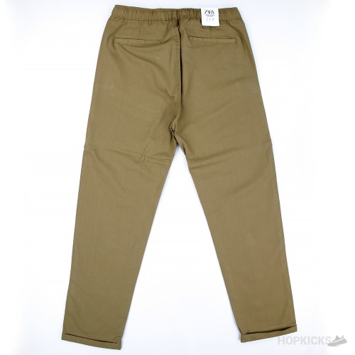 Zara Relaxed Fit Linen Pants (Brown)