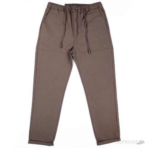 Zara Relaxed Fit Linen Pants (Dark Brown)