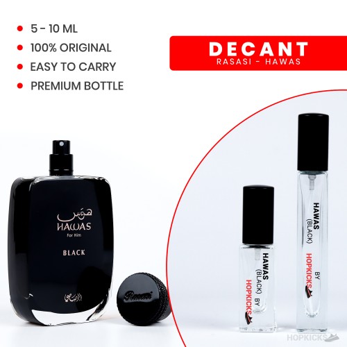 Rasasi Hawas Black (Decant) (Authentic/Original) [5ml - 10ml]