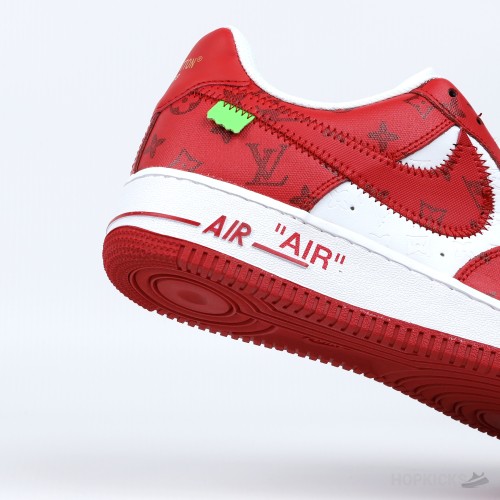 LV x Air Force 1 Low By Virgil Abloh White Red (Economy Batch)