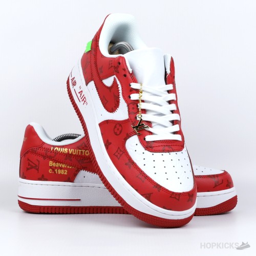 LV x Air Force 1 Low By Virgil Abloh White Red (Economy Batch)