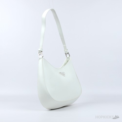 Prada Cleo Brushed Leather Shoulder Bag (White) (Premium Batch)