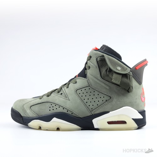 Nike Air Jordan 6 Travis Scott Olive Suede (Dot Perfect)