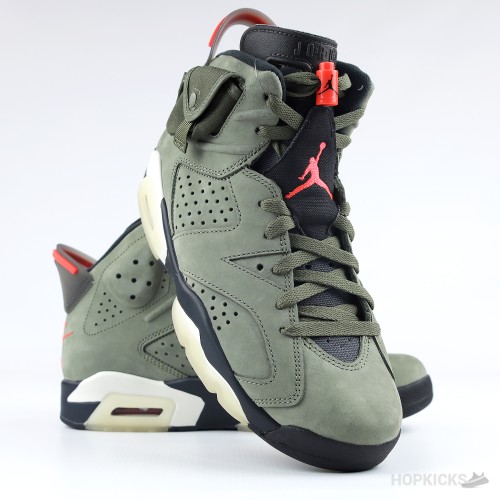 Nike Air Jordan 6 Travis Scott Olive Suede (Dot Perfect)