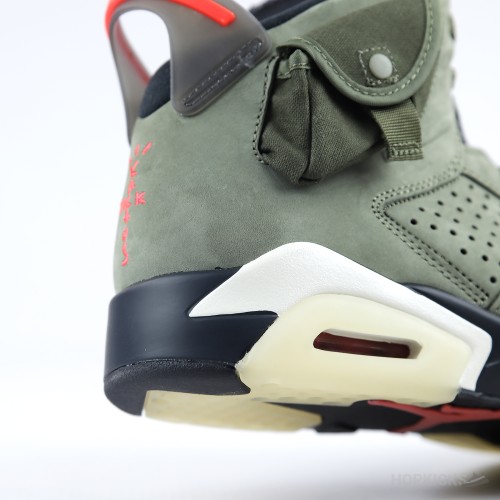 Nike Air Jordan 6 Travis Scott Olive Suede (Dot Perfect)