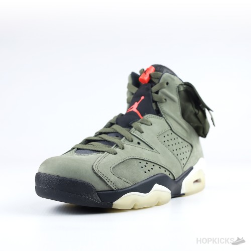 Nike Air Jordan 6 Travis Scott Olive Suede (Dot Perfect)