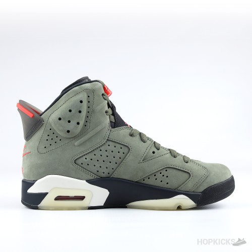 Nike Air Jordan 6 Travis Scott Olive Suede (Dot Perfect)