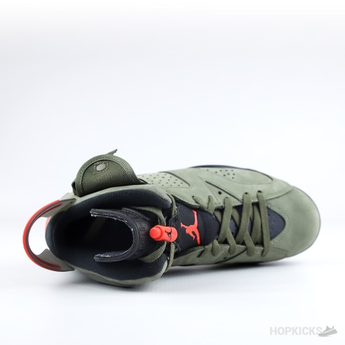 Nike Air Jordan 6 Travis Scott Olive Suede (Dot Perfect)