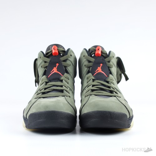 Nike Air Jordan 6 Travis Scott Olive Suede (Dot Perfect)