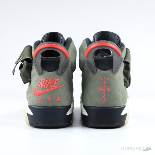 Nike Air Jordan 6 Travis Scott Olive Suede (Dot Perfect)