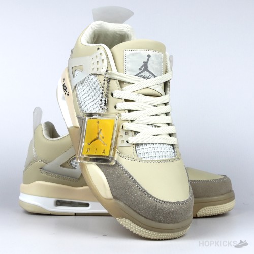 Off-White x Air Jordan 4 'Sail' (Premium Batch)