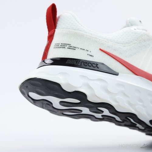 Nike React Infinity Run Flyknit 3 White Red (Premium Plus Batch)