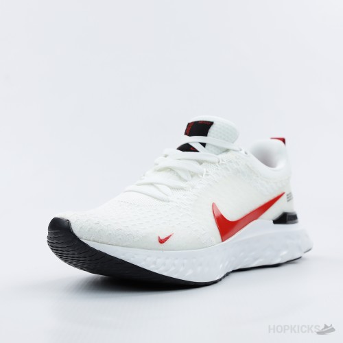 Nike React Infinity Run Flyknit 3 White Red (Premium Plus Batch)