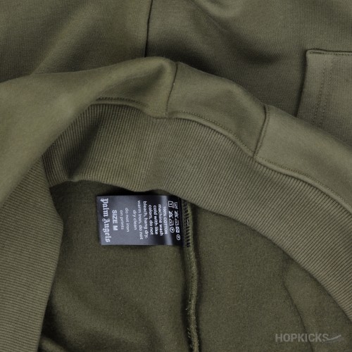 Palm Angels Broken Bear Olive Green Hoodie