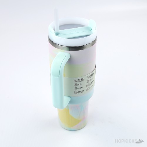 Stanley Quencher Tumbler Clean Slate Warm Serene Brushstrokes Watercolors 40 OZ