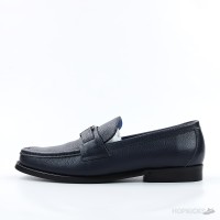 LV Grained Calf Leather Major Loafer Blue (1:1)