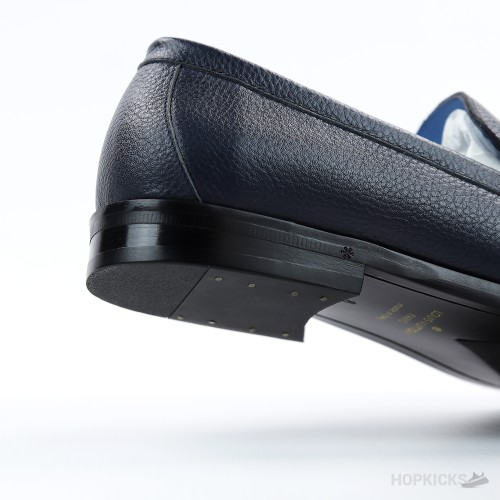 LV Grained Calf Leather Major Loafer Blue (1:1)