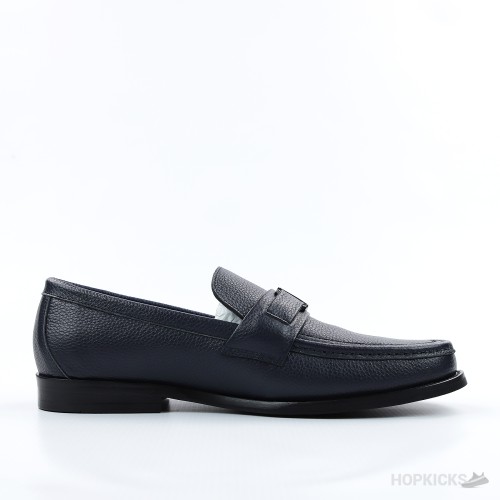 LV Grained Calf Leather Major Loafer Blue (1:1)