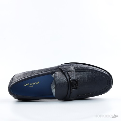 LV Grained Calf Leather Major Loafer Blue (1:1)