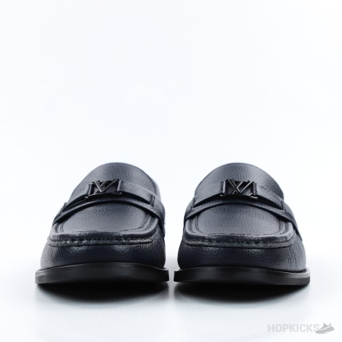 LV Grained Calf Leather Major Loafer Blue (1:1)