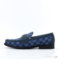 LV Suede Calf Leather Major Loafer Blue (1:1)