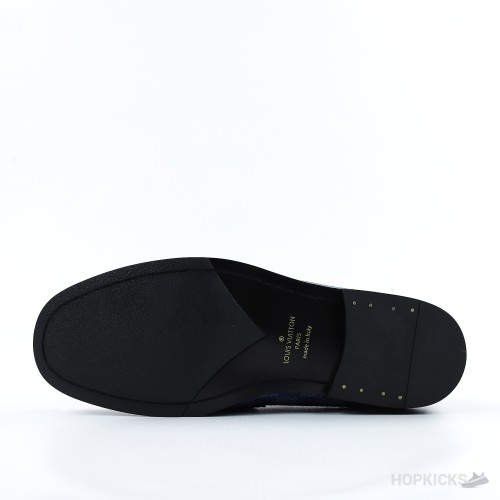 LV Suede Calf Leather Major Loafer Blue (1:1)