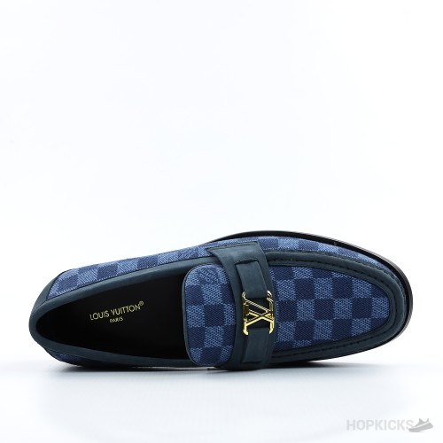 LV Suede Calf Leather Major Loafer Blue (1:1)