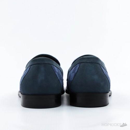 LV Suede Calf Leather Major Loafer Blue (1:1)